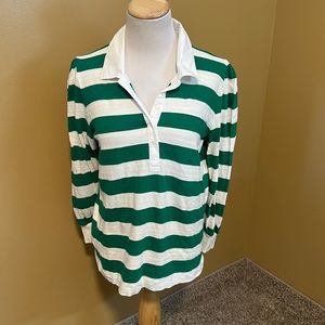 🎀 NWOT Loft Collared Stripped Lightweight Sweater